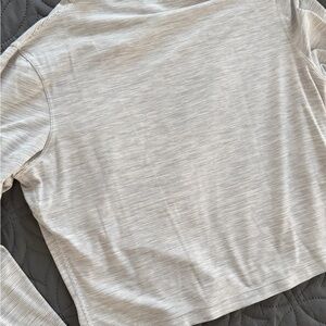 lululemon athletica Cream Striped Long Sleeve Top